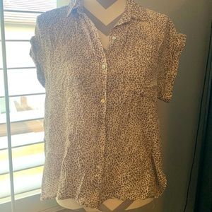Rails safari print linen button down blouse in size medium.